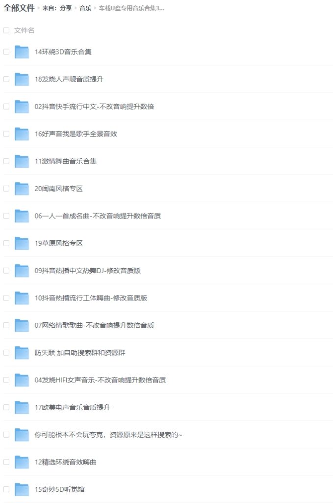 车载专用音乐合集3068首 24G高品质音源下载-霸气BT村